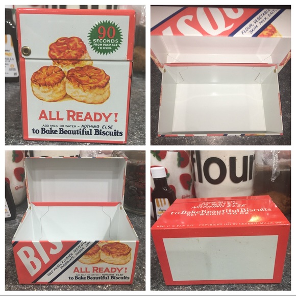 Bisquick vintage farmhouse recipe box kitchen - Picture 6 of 8